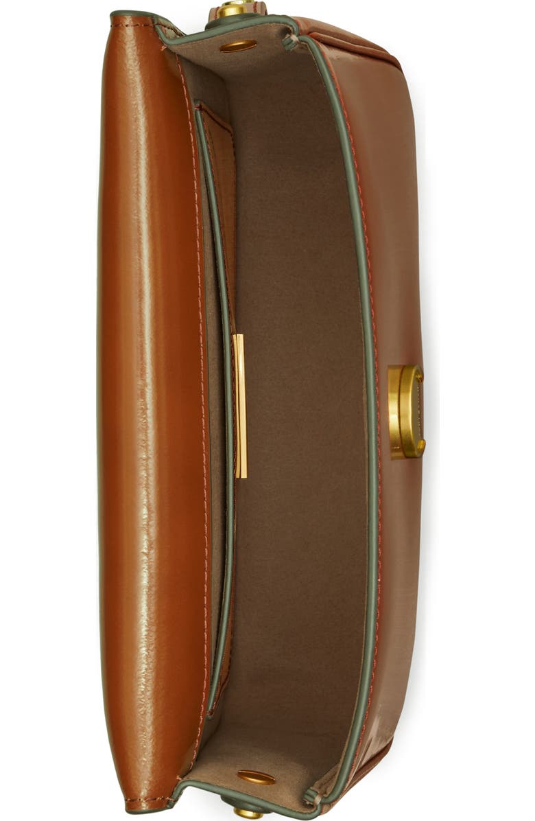 Tory Burch Robinson Spazzolato Leather Shoulder Bag, Alternate, color, Dark Sienna