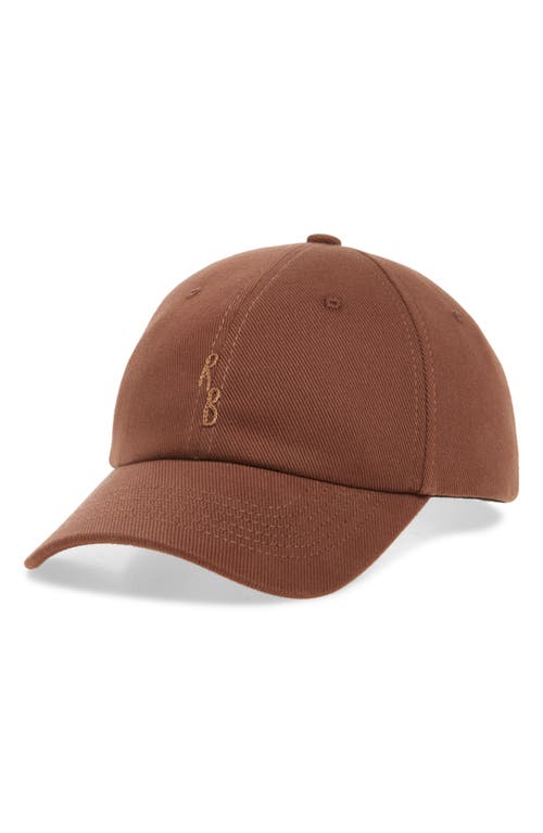 Ruslan Baginskiy Hand Embroidered Cotton Twill Baseball Cap In Brown