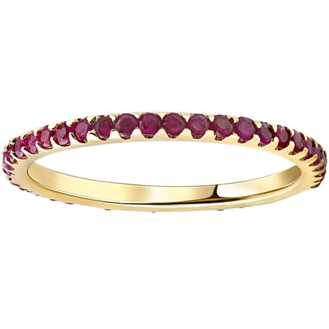 3/4Ct Ruby Eternity Ring Anniversary Band 10k Gold