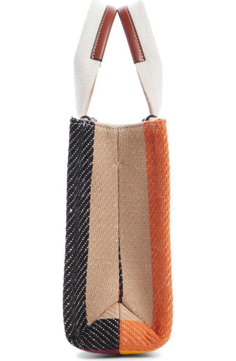 Chloé Woody Logo Strap Stripe Cotton Crossbody Bag, Alternate, color,