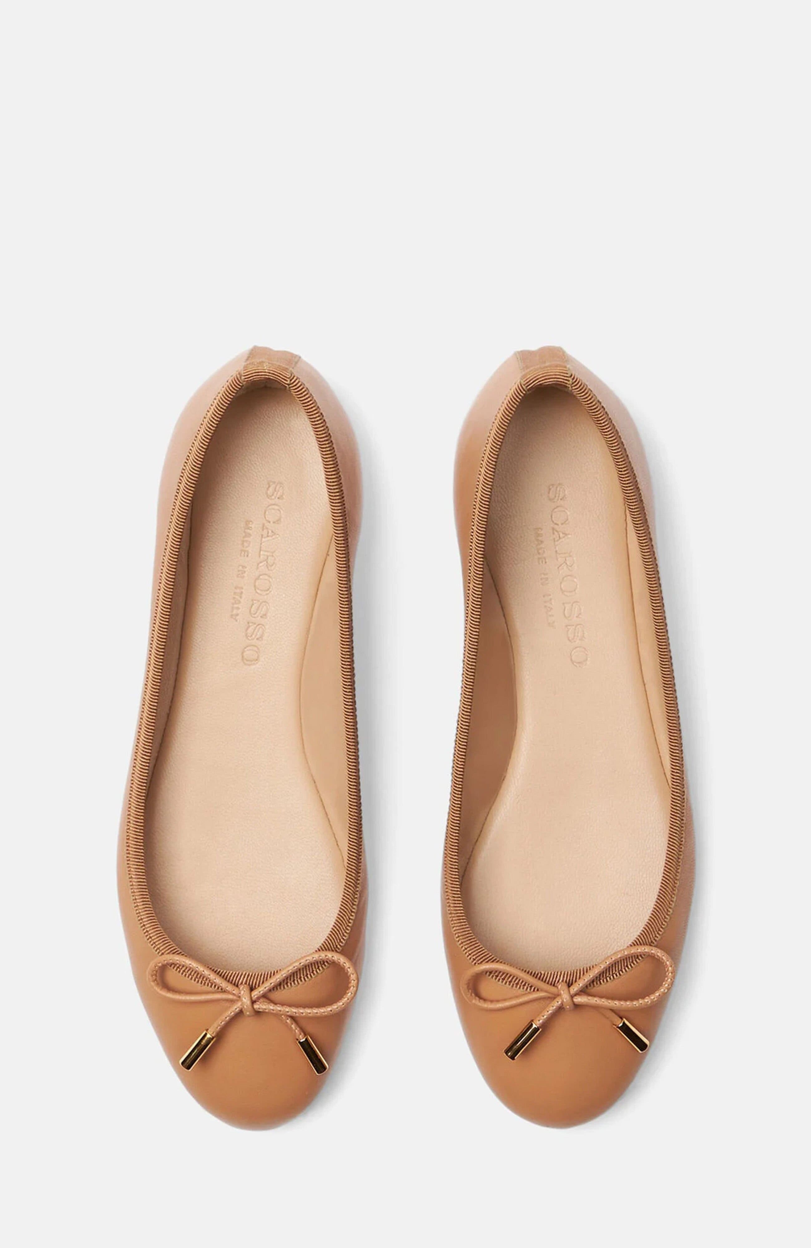 Carla Ballerinas, Alternate, color, Cognac - Calf