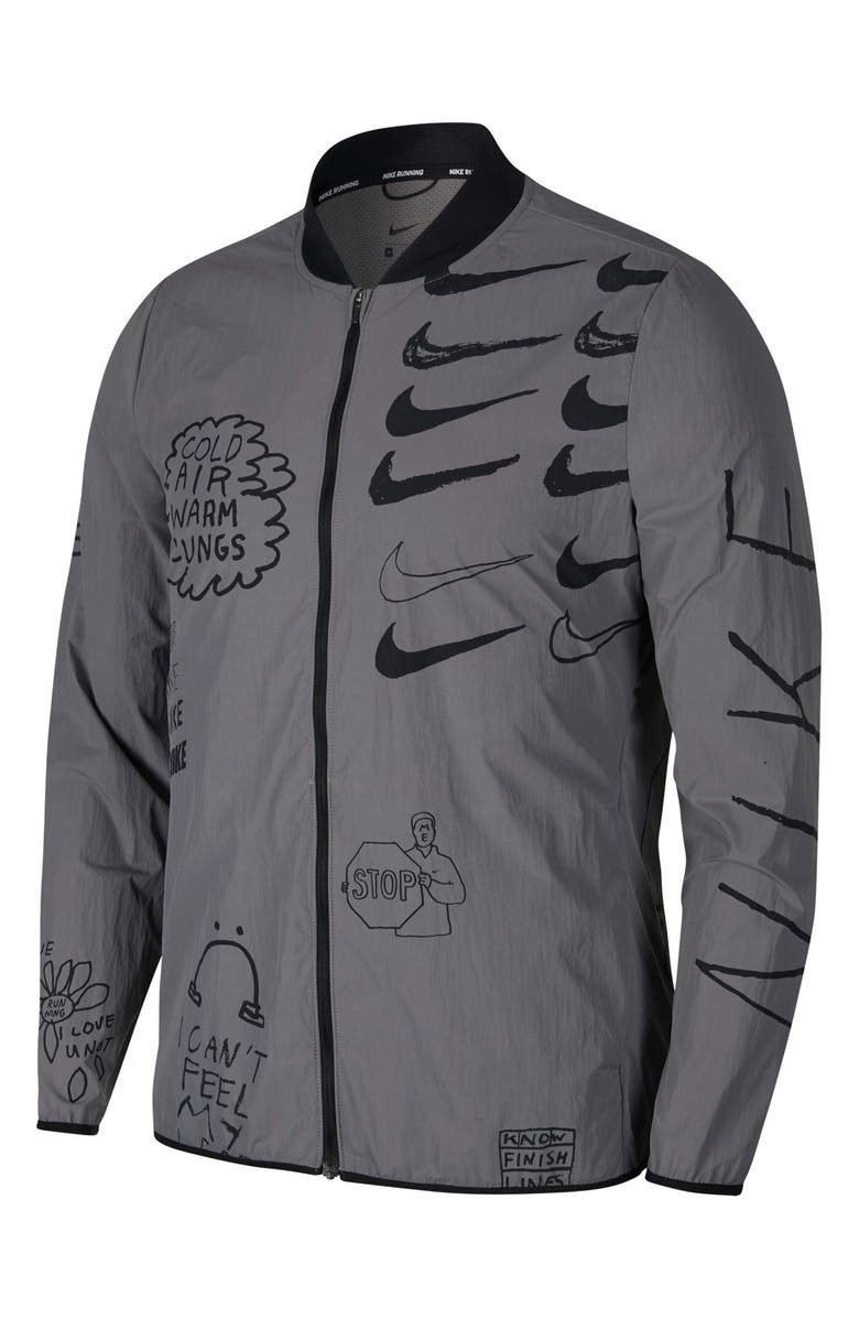 Nike x Nathan Bell Water Repellent Printed Running Jacket, Alternate, color,