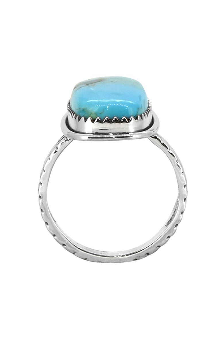 Sterling Silver Rectangular Turquoise Ring, Alternate, color, BLUE