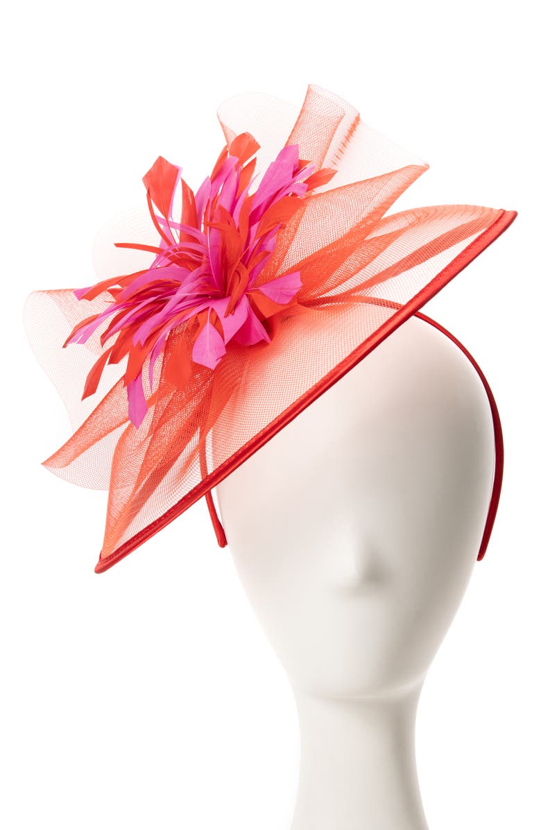Collection XIIX Net & Feather Fascinator, Main, color, 