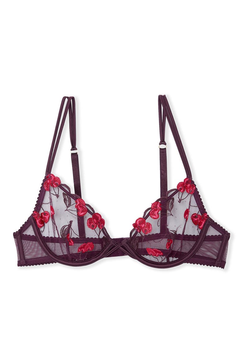 It's Cherry Underwire Bra, Alternate, color, PLUM