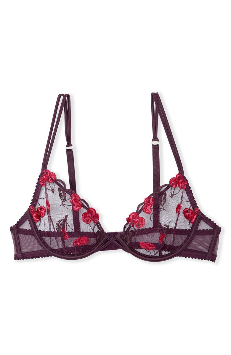 Etam It's Cherry Underwire Bra, Alternate, color, Plum