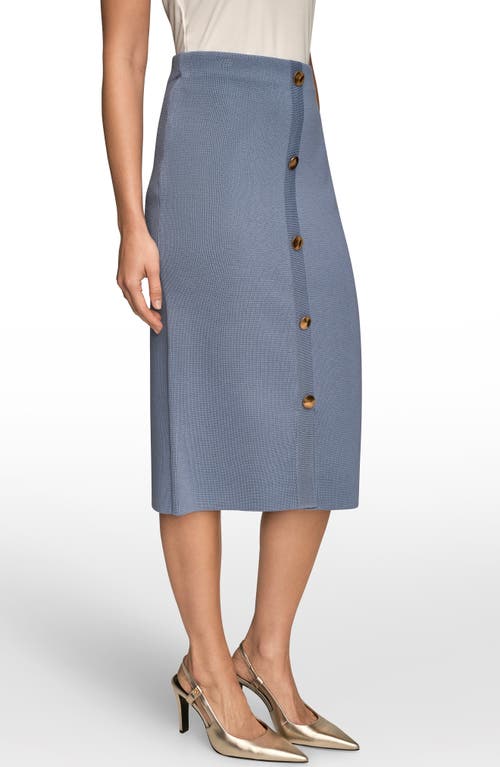 Donna Karan New York Faux Button Knit Pencil Skirt In Gray