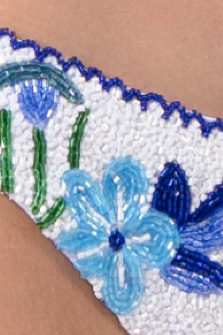 Euro Summer Hand Beaded Bikini Bottom, Alternate, color, White/Blue