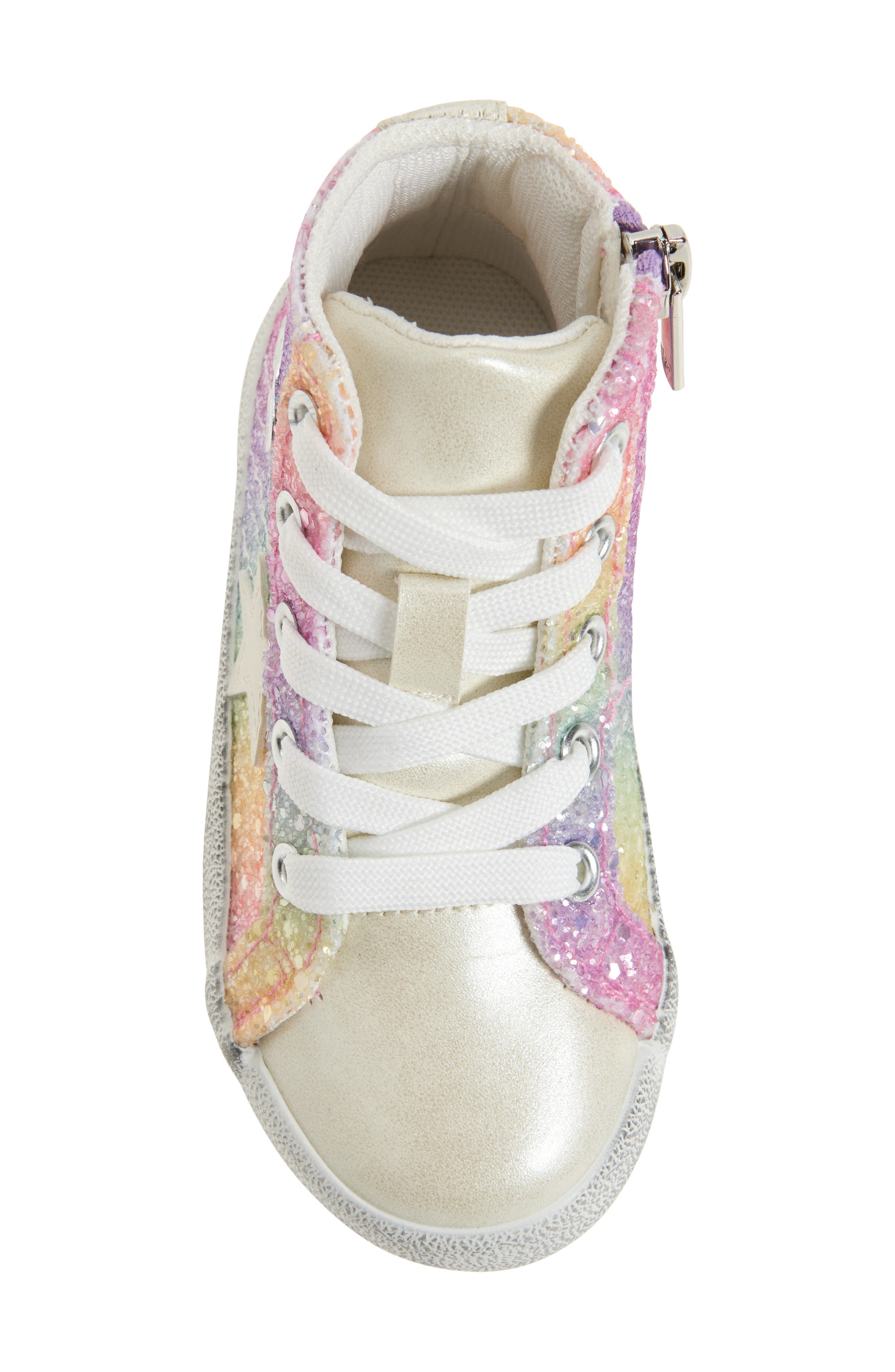Nina Kids' Geovana Rainbow Glitter Sneaker, Alternate, color, Multi Glitter