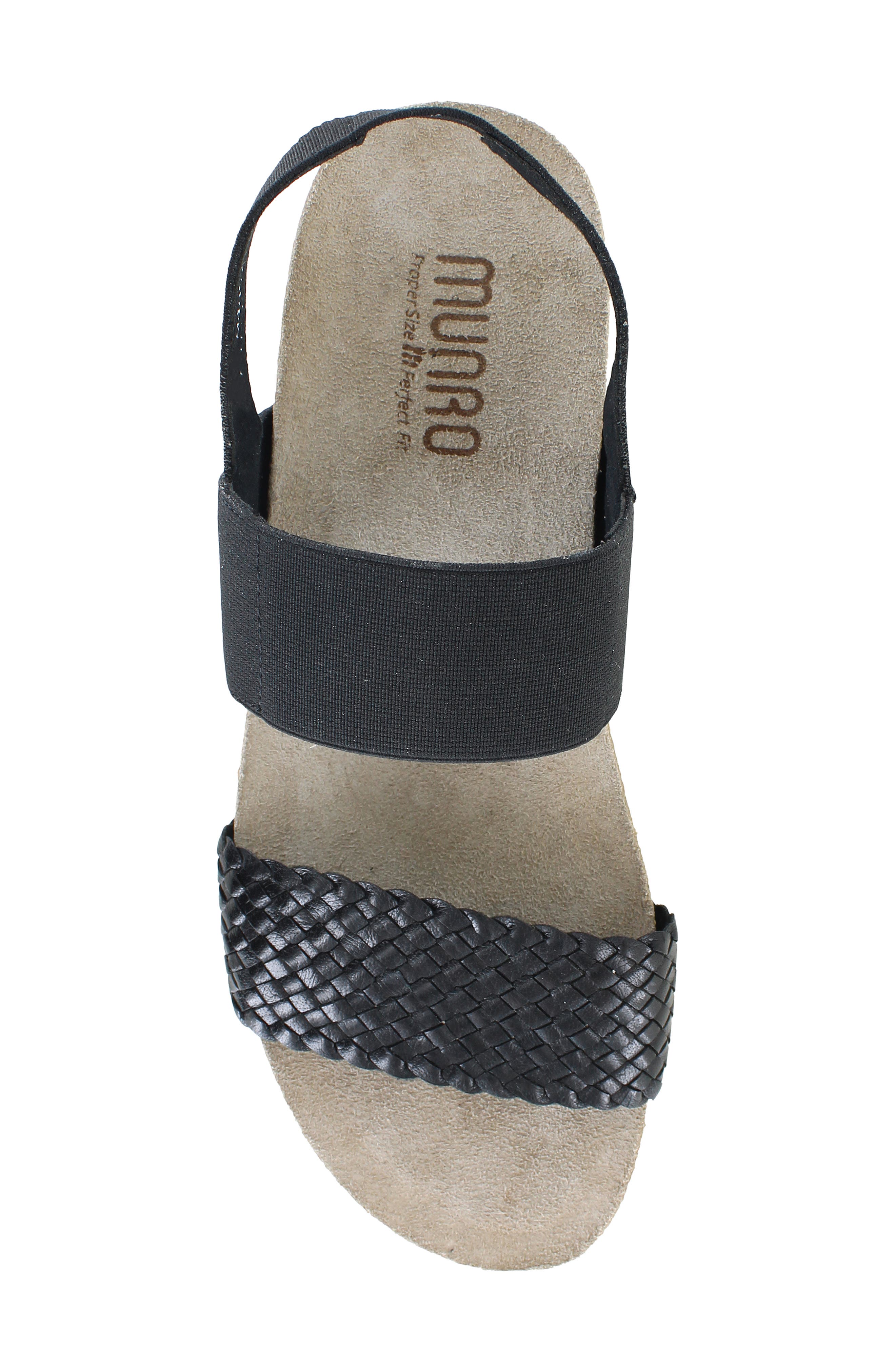 Munro Pisces Sandal, Alternate, color, Black Woven Leather