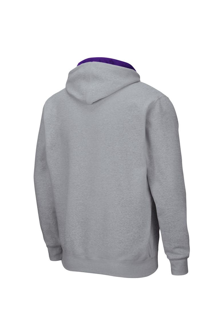 Men's Colosseum Heathered Gray Washington Huskies Arch & Logo 3.0 Full-Zip Hoodie, Alternate, color, Heather Gray