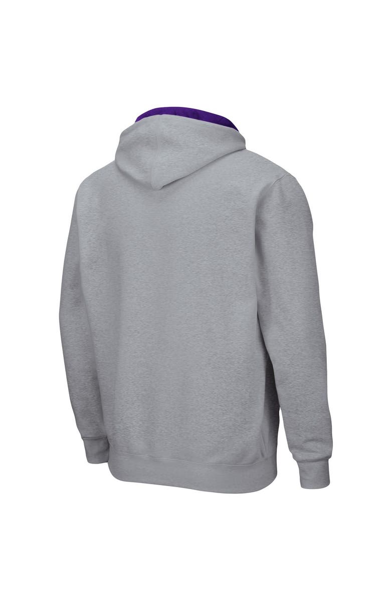 COLOSSEUM Men's Colosseum Heathered Gray Washington Huskies Arch & Logo 3.0 Full-Zip Hoodie, Alternate, color, 