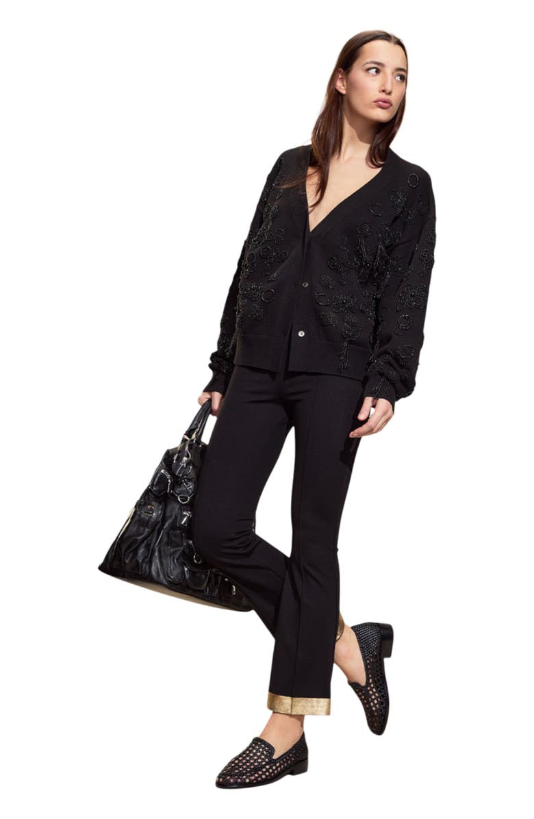 Cynthia Rowley Paloma Boyfriend Cardigan, Main, color, Black