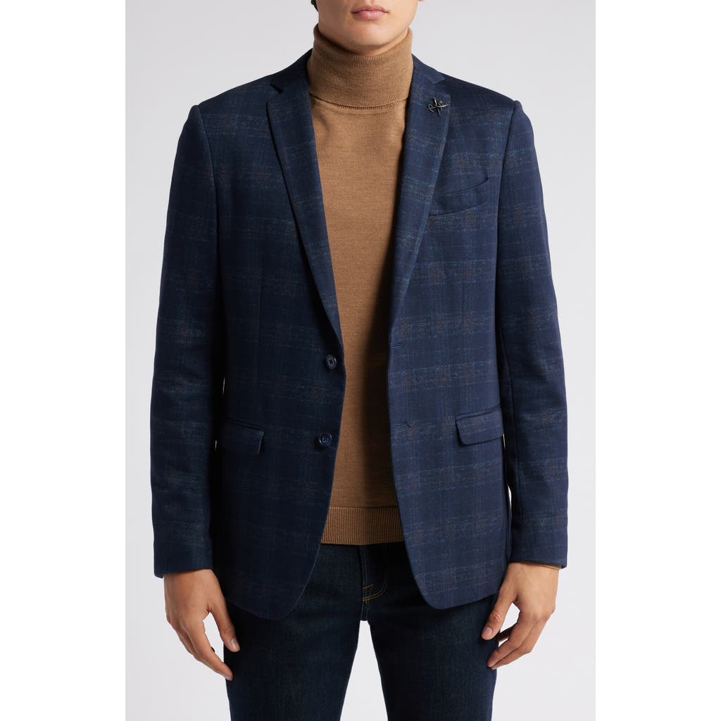 John Varvatos Shadow Check Cotton Blend Sport Coat In Blue