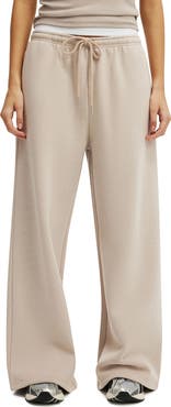 COTTON ON BODY Women's Active Plush Tie Waist Wide Leg Sweatpant