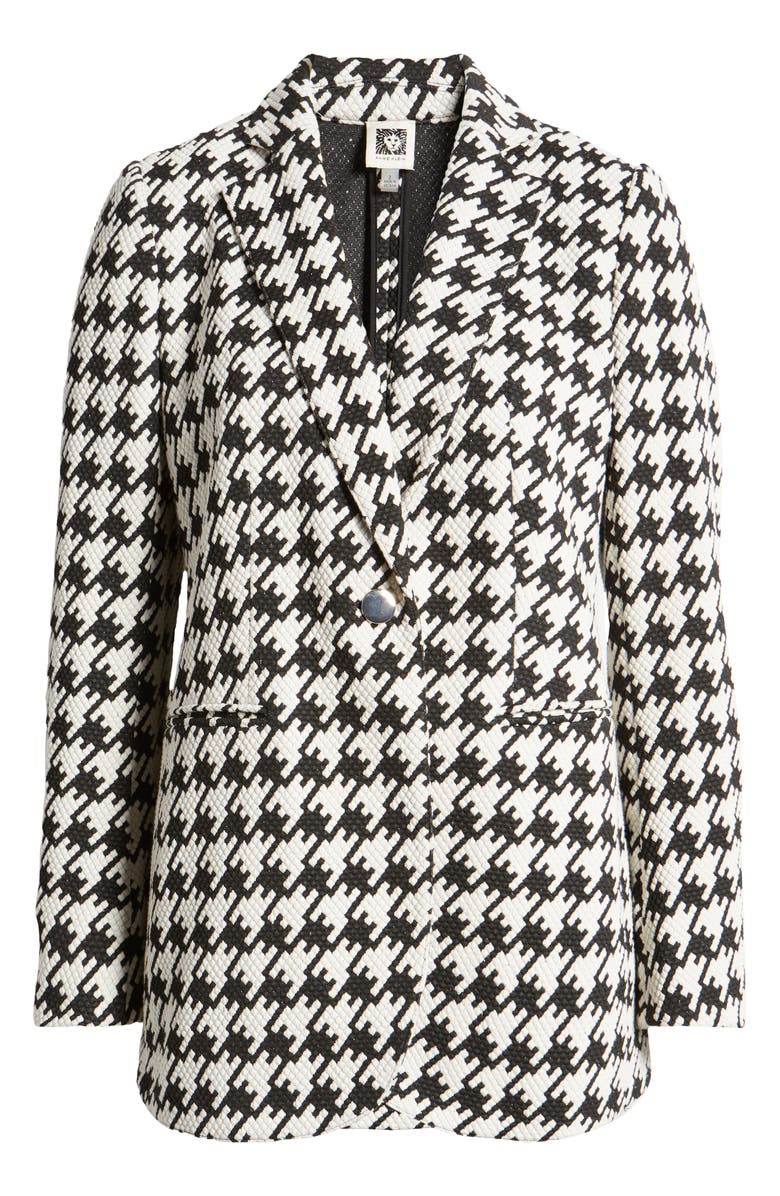 Anne Klein Houndstooth Jacquard One-Button Blazer, Alternate, color, 