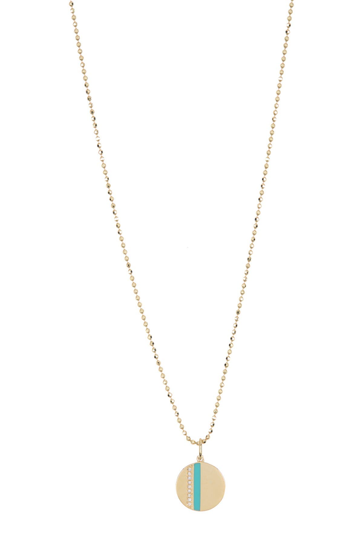 EF Collection 14K Gold Mini Circle Diamond & Enamel Pendant Necklace ...