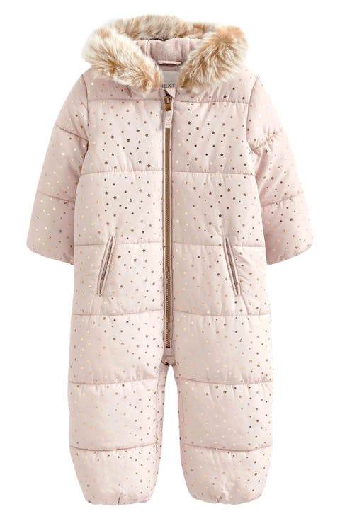 Kids' Star Snowsuit with Faux Fur Trim