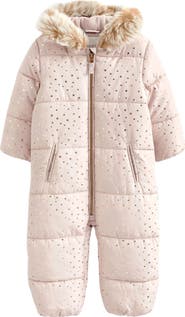 NEXT Kids' Star Snowsuit with Faux Fur Trim