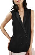 Topshop Sleeveless Double Breasted Slouch Jacket