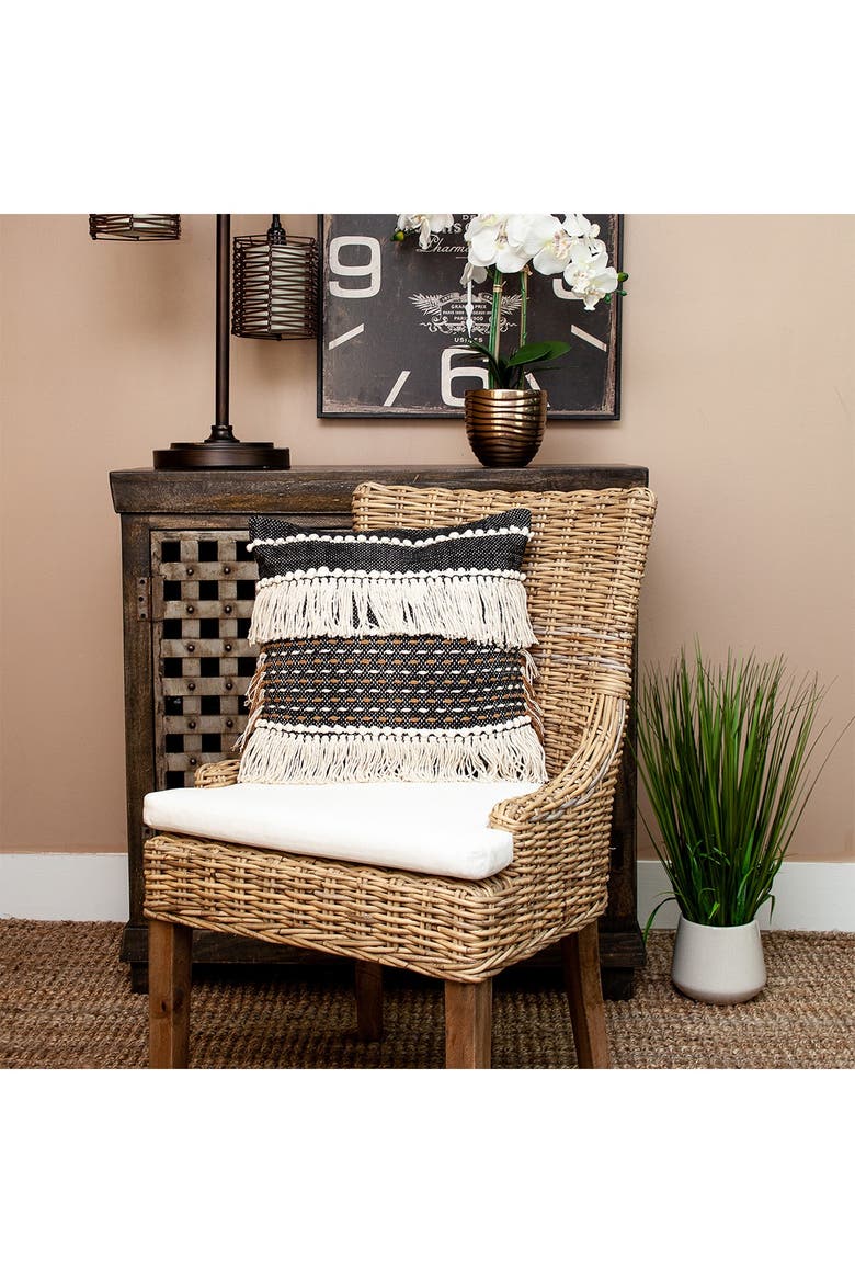 Marley Transitional Black Throw Pillow, Alternate, color, BLACK
