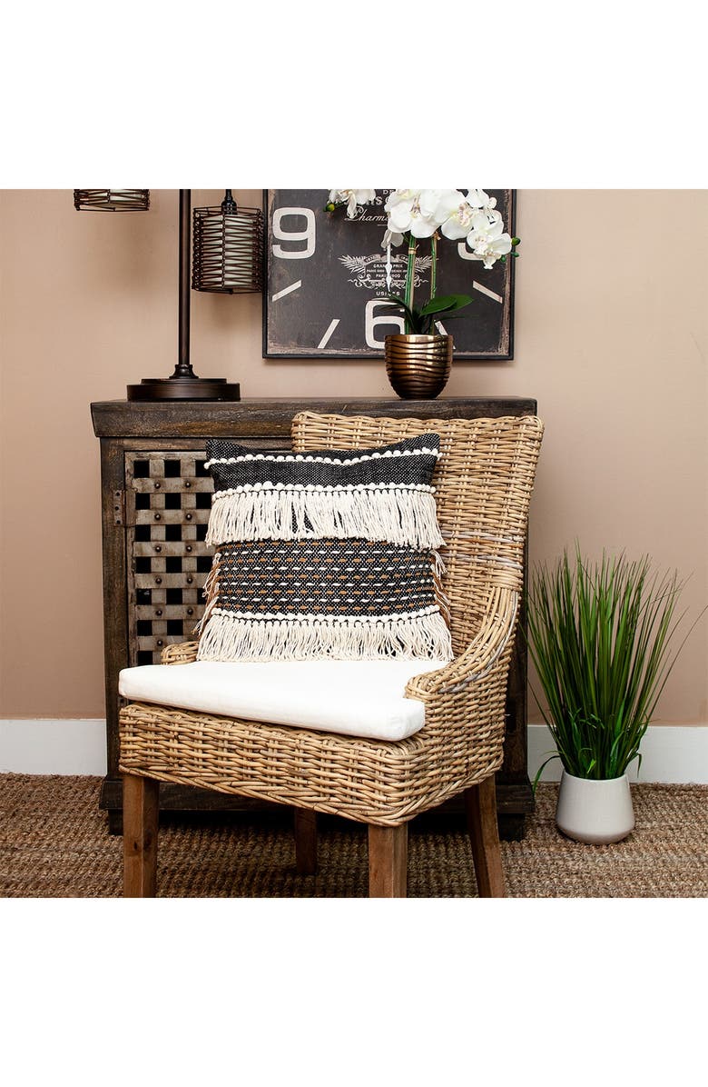 PARKLAND COLLECTION Marley Transitional Black Throw Pillow, Alternate, color, Black