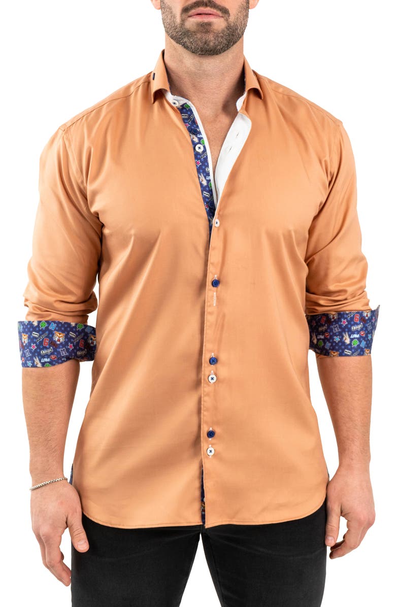 Maceoo Einstein Solid Tencel<sup>®</sup> Button-Down Shirt, Main, color, 