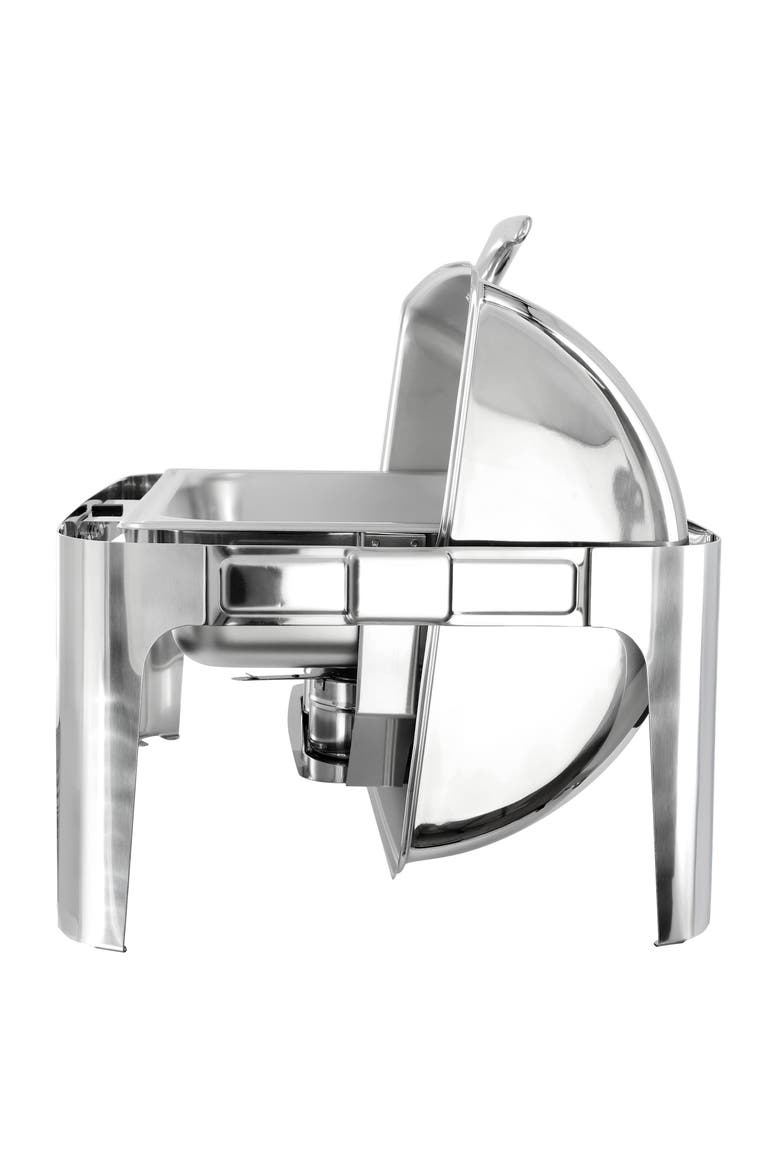 9.5 Quart Oblong Roll Top Stainless Steel Chafing Dish, Alternate, color, Silver