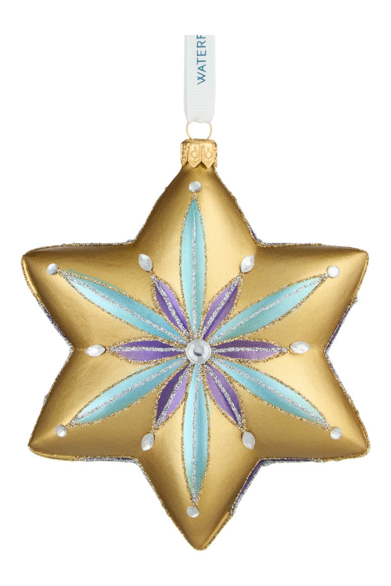 Holiday Heirlooms Star Glass Ornament, Main, color, MULTI GOLD