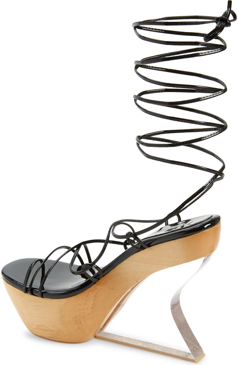 Jeffrey Campbell Droid Ankle Tie Platform Wedge Sandal, Alternate, color,