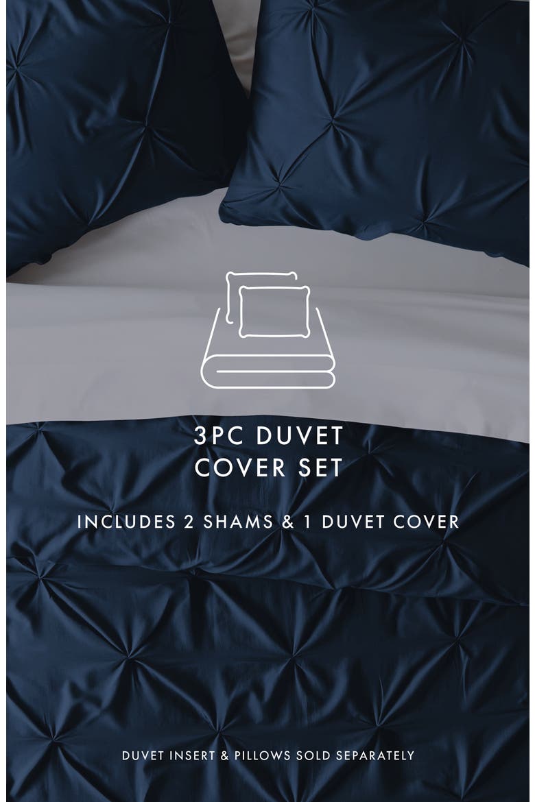 Premium Ultra Soft 3-Piece Pinch Pleat Duvet Cover Set, Alternate, color, NAVY