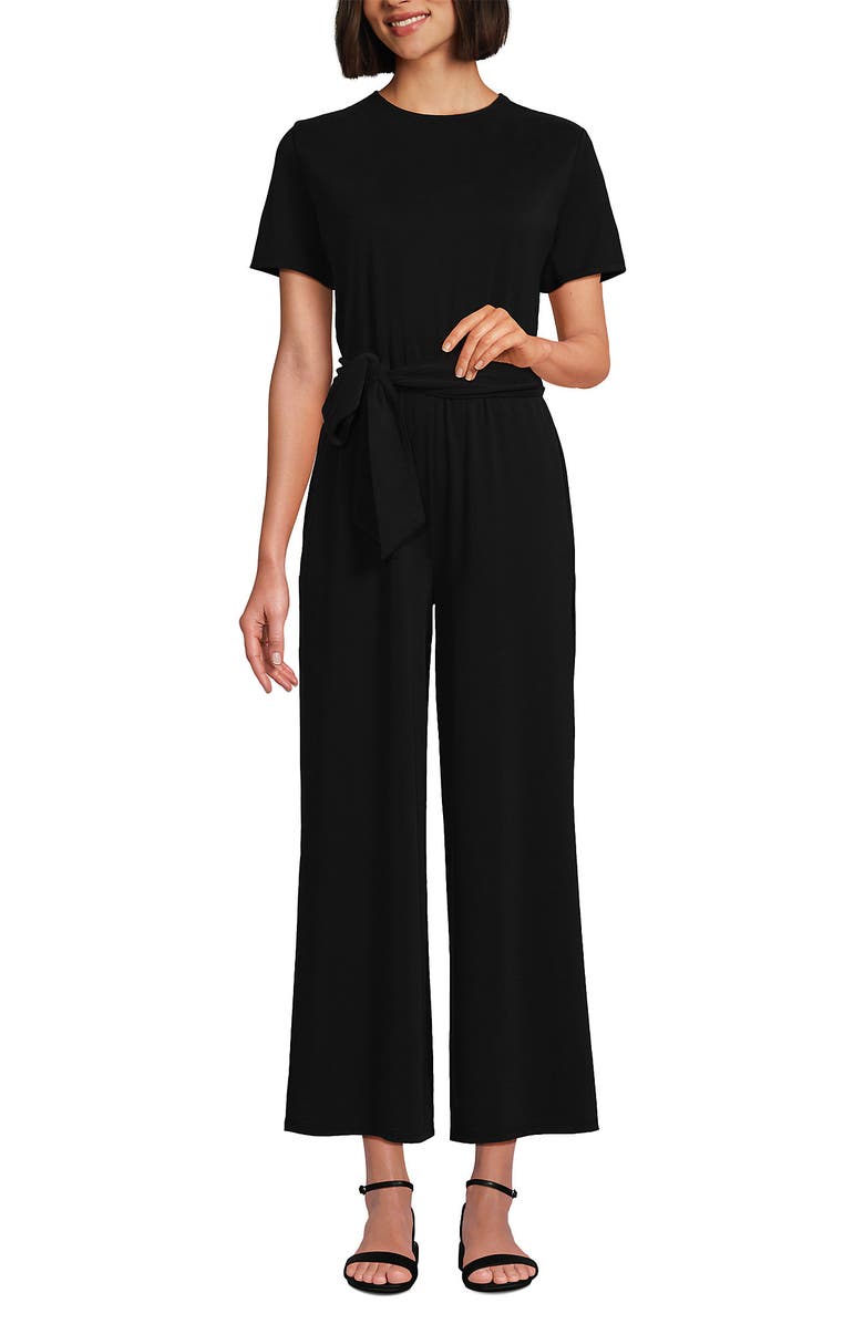 Lands' End Cupro Tie Waist Jumpsuit, Alternate, color,