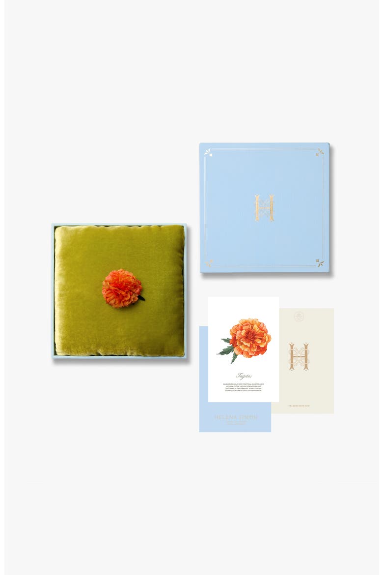 The Mini Marigold Floral Brooch, Alternate, color, Orange
