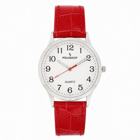 Easy Read Large Face Leather Watch- 40MM