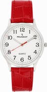 Peugeot Easy Read Large Face Leather Watch- 40MM