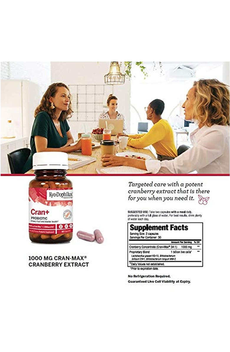 Kyo-Dophilus Cran+ Probiotic, Urinary Tract and bladder health, 60 capsules, Alternate, color, NO COLOR