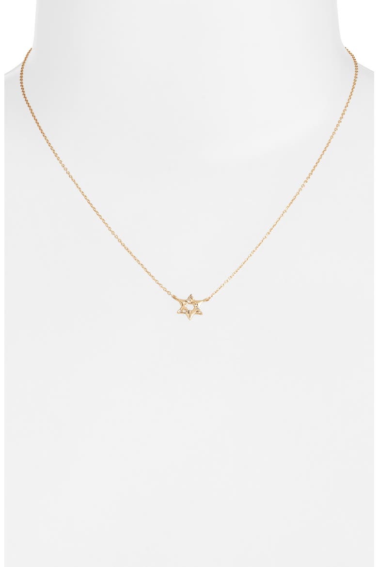 Love Letter Pavé Diamond Star of David Necklace, Alternate, color, YELLOW GOLD/ DIAMOND