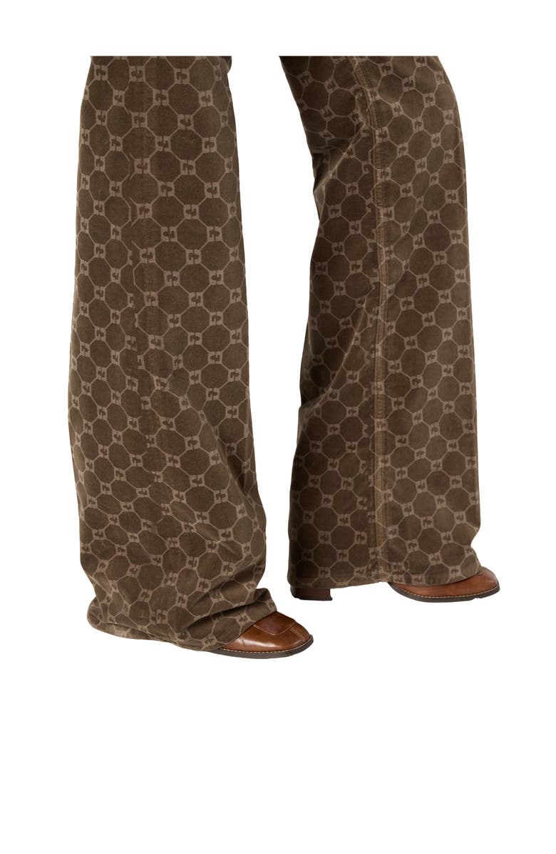 GERARD DAREL Anna Flared Monogram Jeans, Alternate, color, Coffee