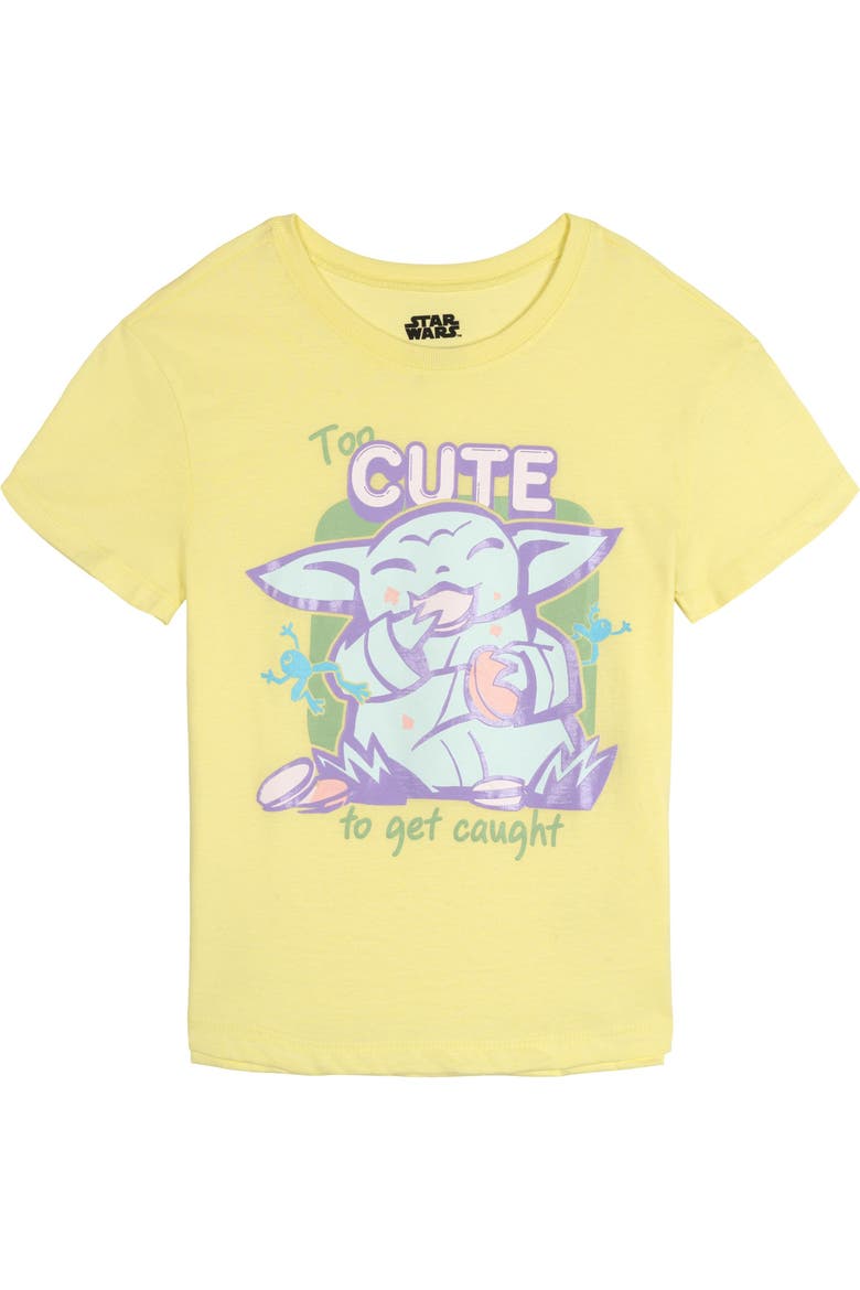 The Mandalorian Grogu Girls' 2-Piece T-Shirt and Shorts Set, Alternate, color, Grogu Pale Yellow