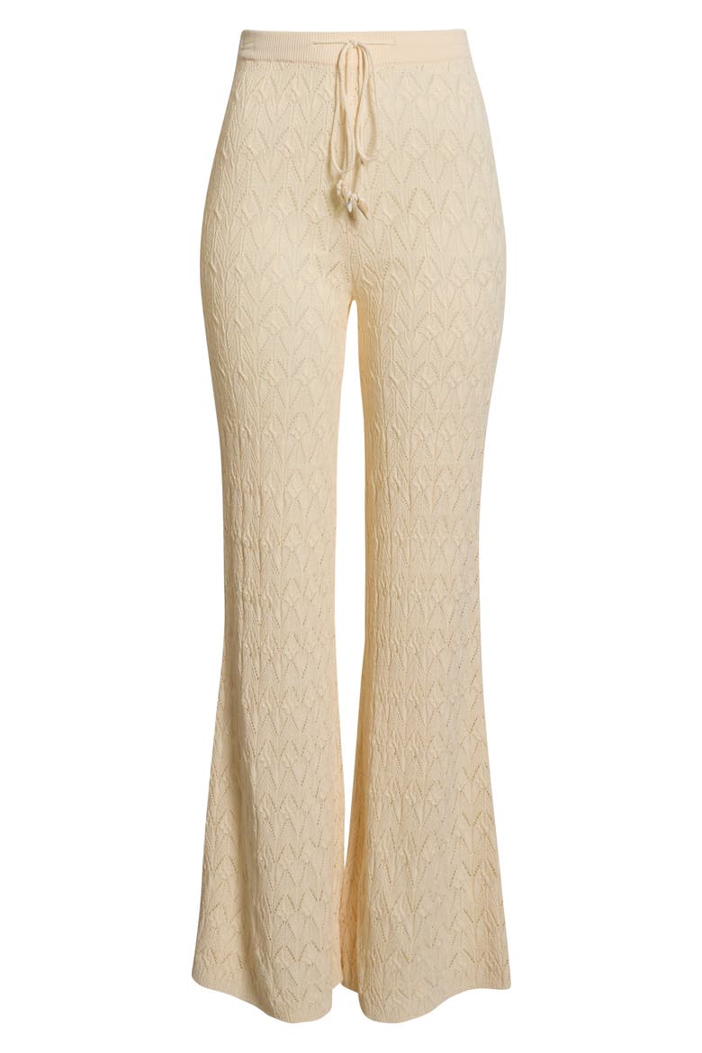 Pointelle Cover-Up Sweater Pants, Alternate, color, NATURAL