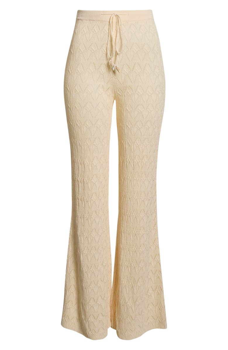 Elan Pointelle Cover-Up Sweater Pants, Alternate, color, Natural