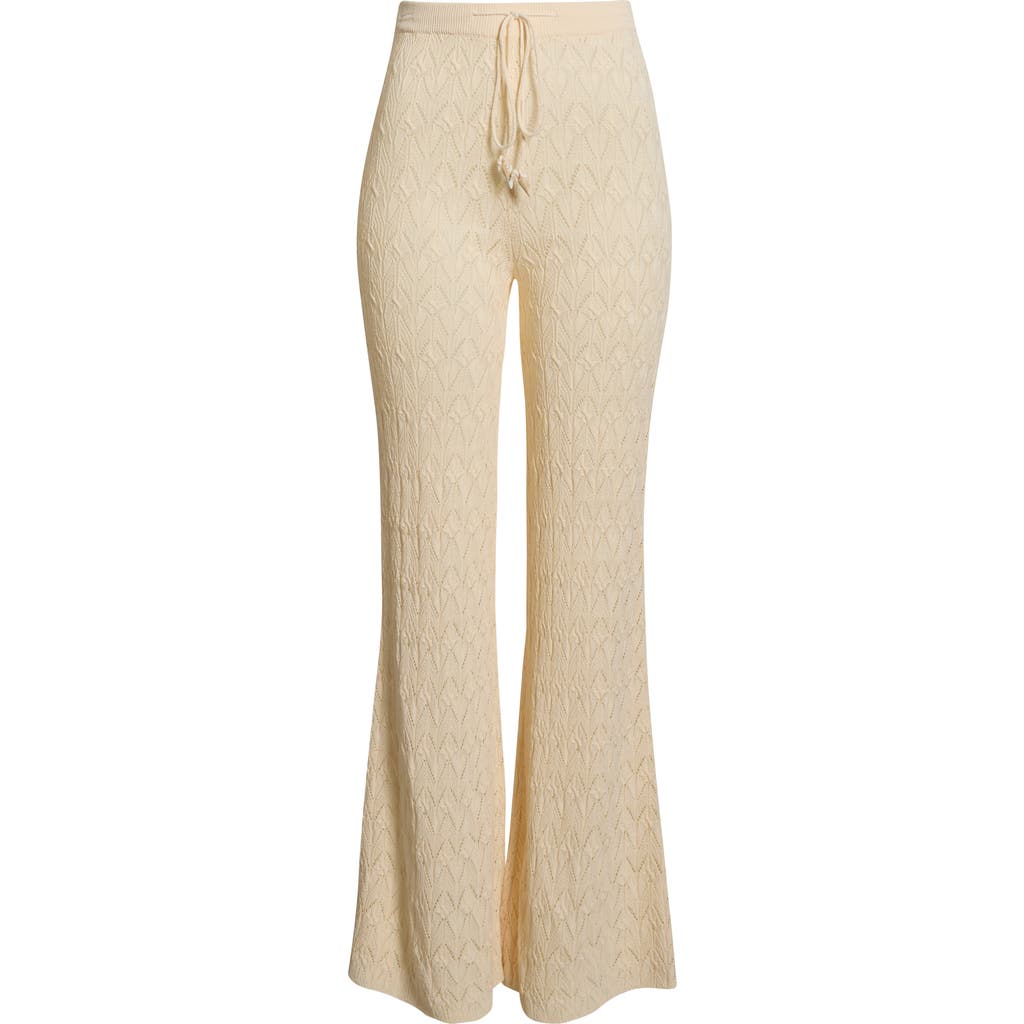 Elan Pointelle Cover-up Sweater Pants In Neutral