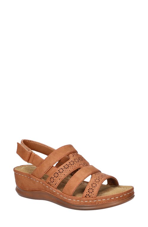 Easy Street Alexi Slingback Platform Wedge Sandal In Tan