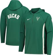 Nike Men's Nike Hunter Green Milwaukee Bucks Authentic On Court Zone Quarter-Zip Dri-FIT Hoodie Jacket