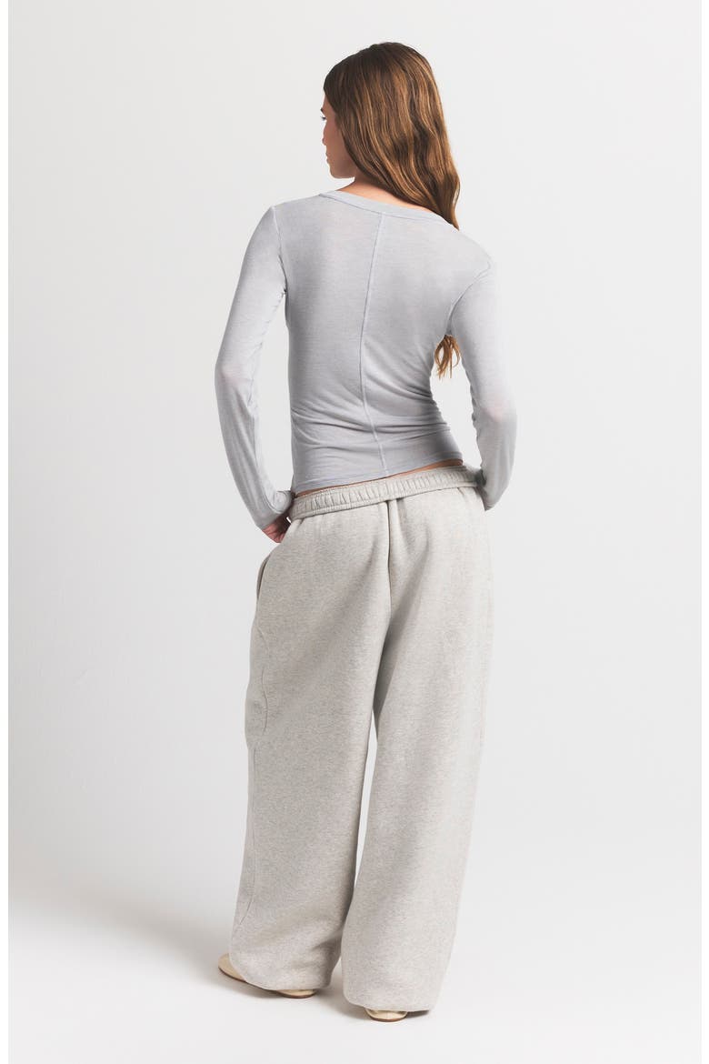 Sheer Modal Henley, Alternate, color, HEATHER GREY