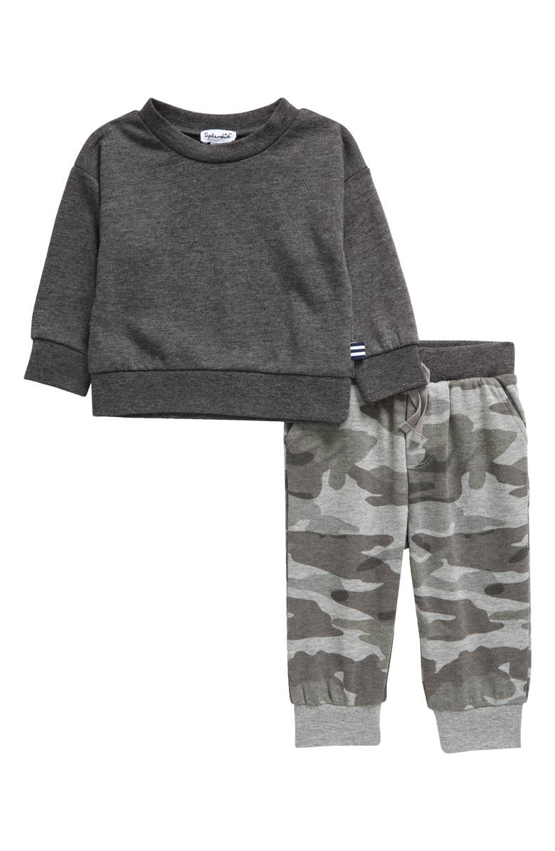 Splendid Crewneck Sweatshirt & Camo Joggers Set, Main, color, 