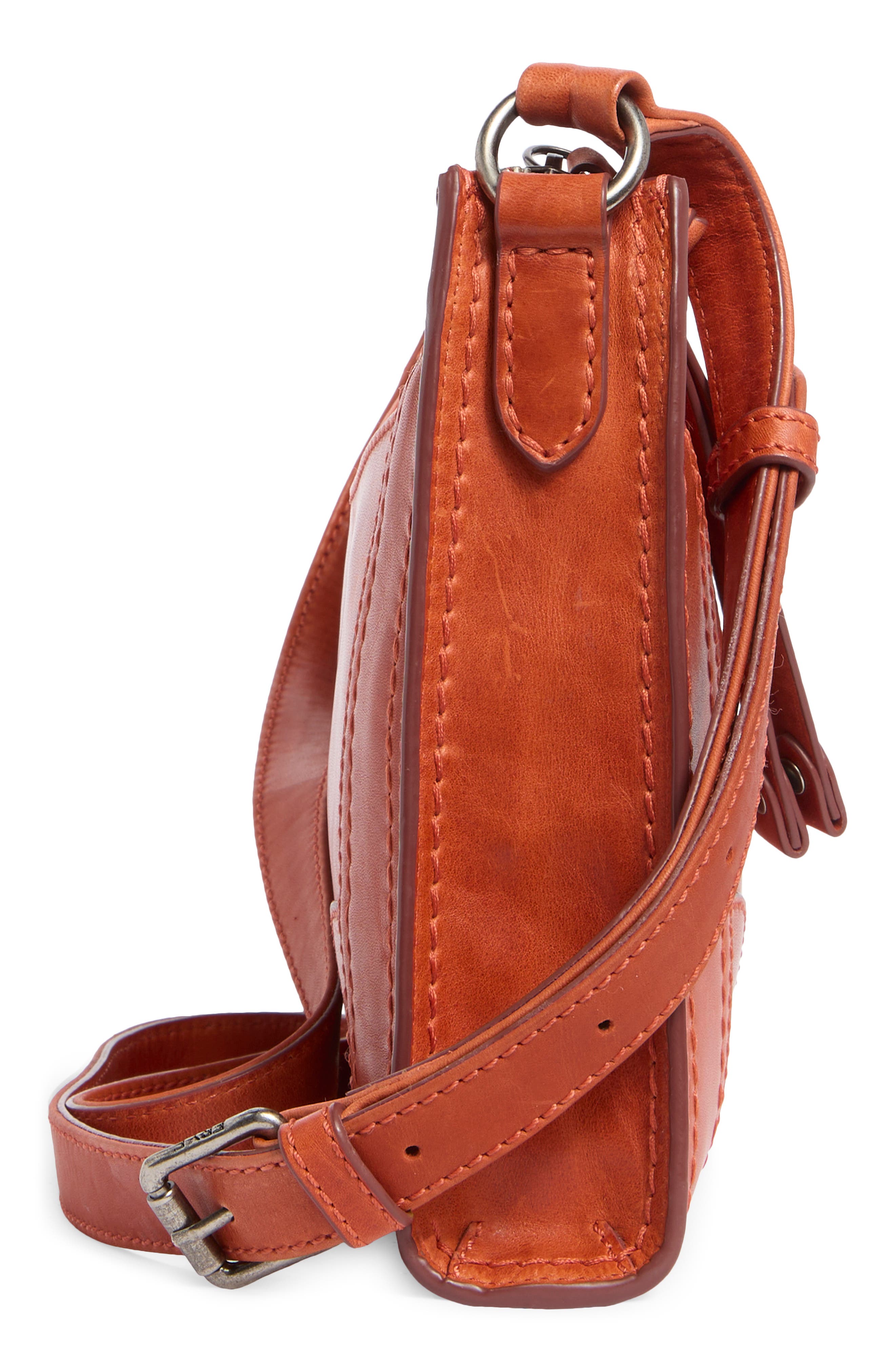 Melissa Zip Leather Crossbody, Alternate, color, PERSIMMON