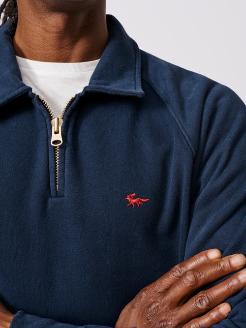 Aubin Dunster Zip Neck Sweatshirt In Blue