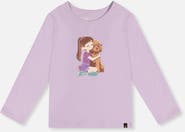 Deux par Deux Organic Cotton Sparkly Graphic Long Sleeve T-Shirt