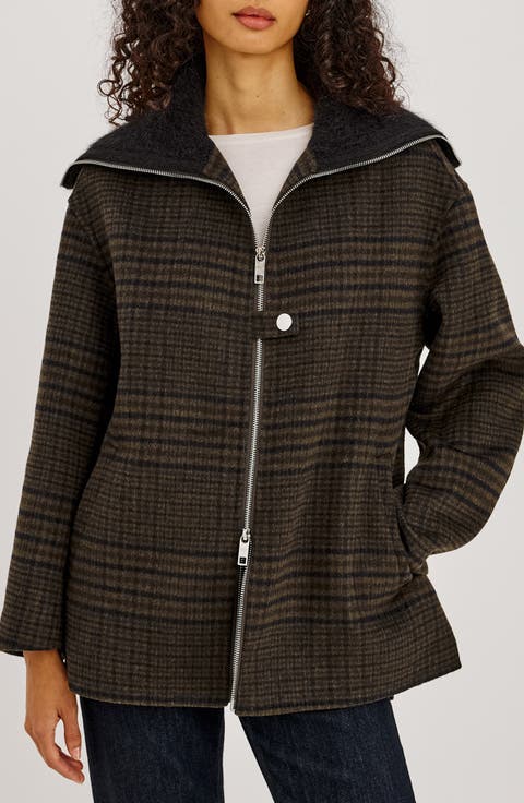 Silves Plaid Wool Blend Jacket